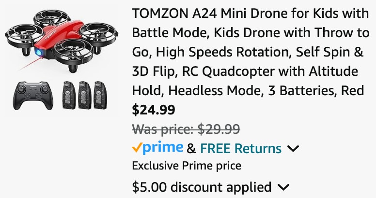 TOMZON A24 Mini Drone for Kids with Battle Mode