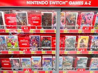 Nintendo Switch Game aisle at Walmart