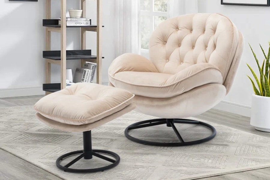 Wayfair Grovelane Swivel Chair With Ottoman