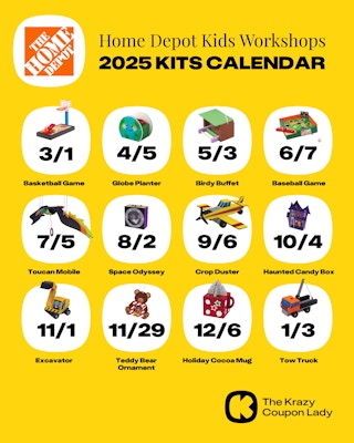 home depot kids workshop schedule