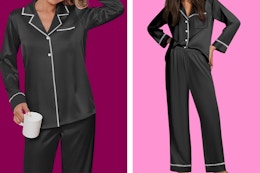 Ekouaer Satin Pajama Set