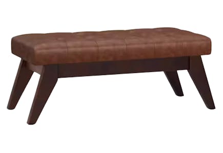 Simpli Home Faux-Leather Bench