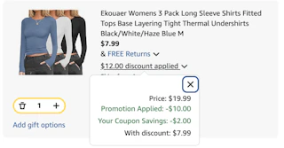 Long sleeve top Amazon receipt