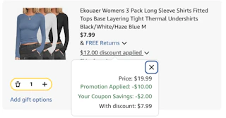 Long sleeve top Amazon receipt