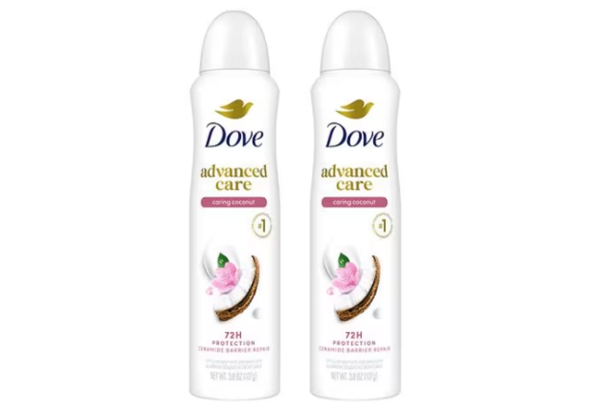 2 Dove Antiperspirant Dry Sprays