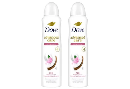 2 Dove Antiperspirant Dry Sprays