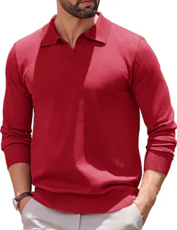 COOFANDY Men's Long Sleeve Polo