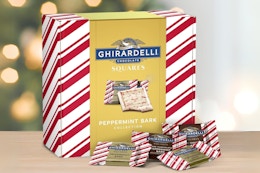 Ghirardelli Peppermint Bark Gift Box, Just $28 on Amazon for a Limited Time card image