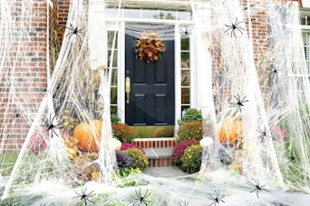 spider webs on a front porch