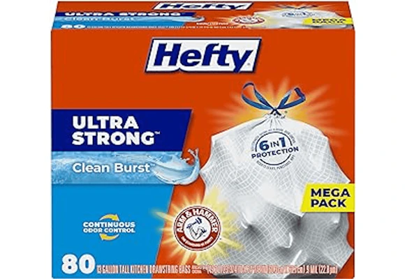 3 Hefty Trash Bags