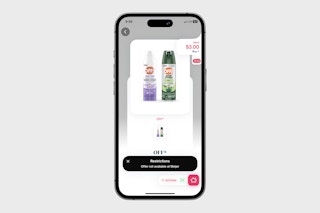 a phone showing an offer on the shopmium app that does not work at Meijer