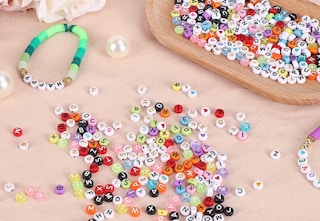 bracelet beads on table
