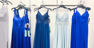 prom dressing on hangers at jcpenney