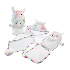 Baby Aspen Rainbow Llama Bath Set