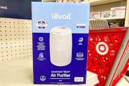 levoit-air-purifier-on target shelf in front of cart