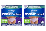 2 Always Discreet MaxiProtect Packs