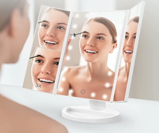 Trifold Lighted Makeup Mirror