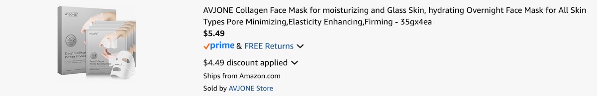 Amazon Collagen Face Mask 2025 2