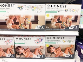 boxes on Honest Co Diapers on the shelf at Target