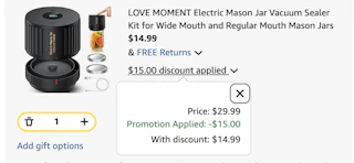 mason jar sealer Amazon receipt