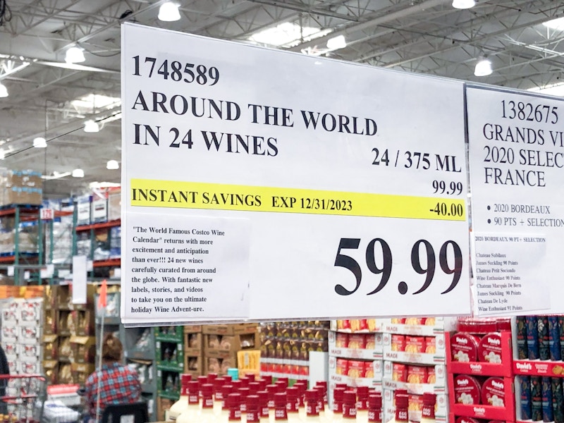 costco wine advent calendar sale tag
