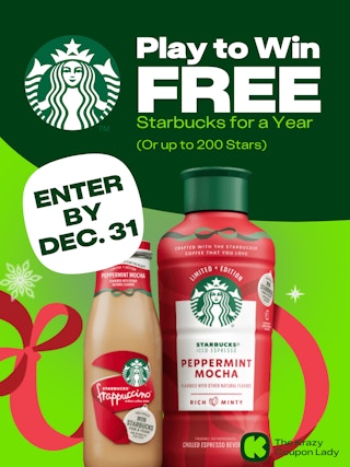 starbucks for a year graphic explaining game and promo details