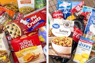 big groups of thanksgiving meal supplies