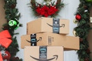 stack of Amazon boxes