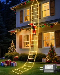 Christmas Ladder Lights w/ Santa Claus