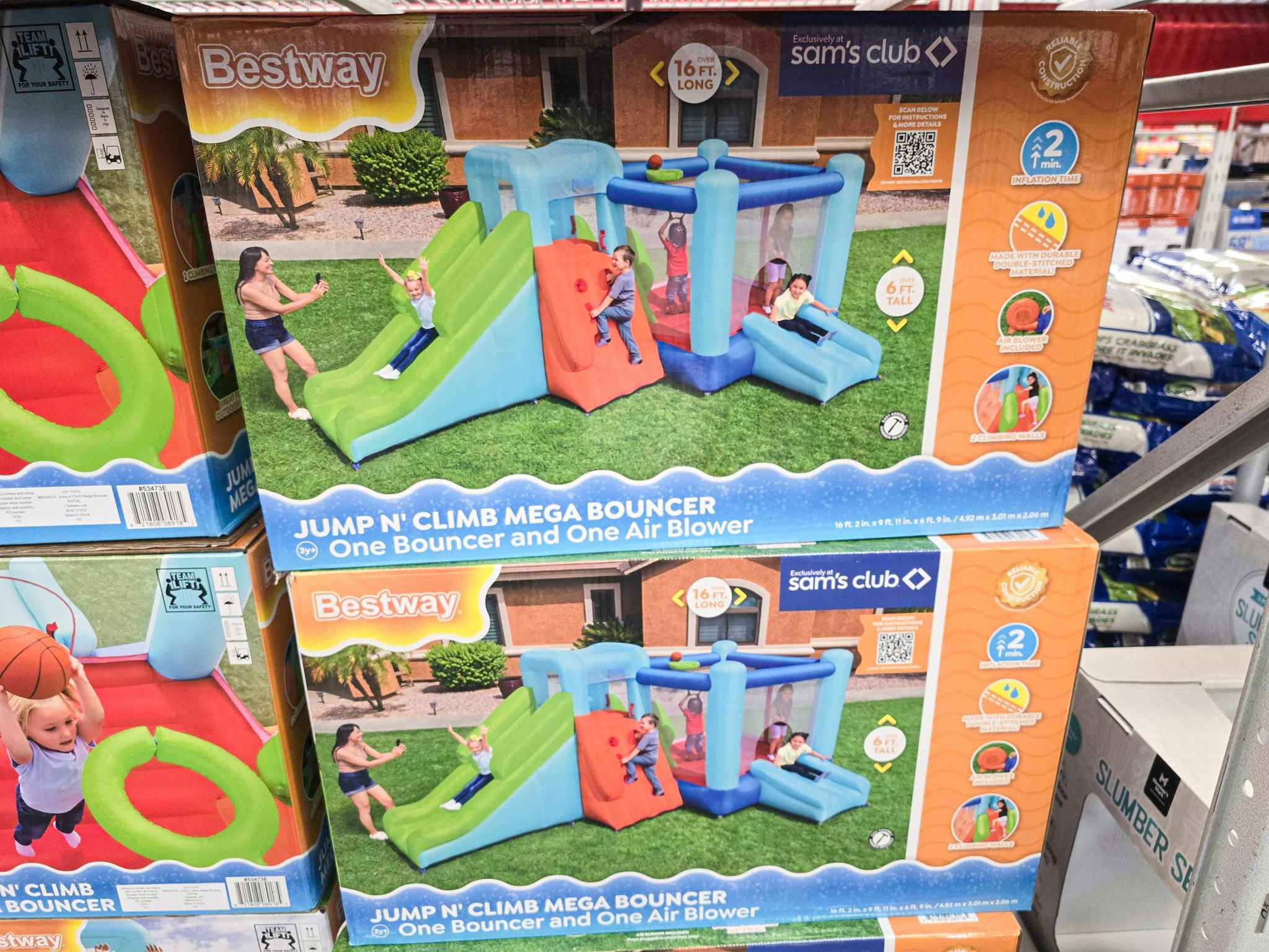 boxes of bounce houses