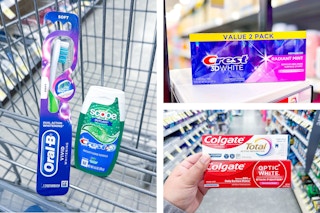 collageimage of crest and colgate toothpastes