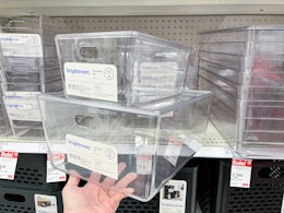 Brightroom Stackable Clear Bins With Lids, Starting at $3.32 at Target card image