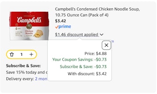 Campbell's soup Amazon receipt