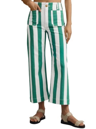 Women's Cropped Striped Jeans