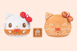 two plushie Christmas Hello Kitty toys