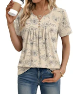 Women's Short Sleeve Tunic Tops