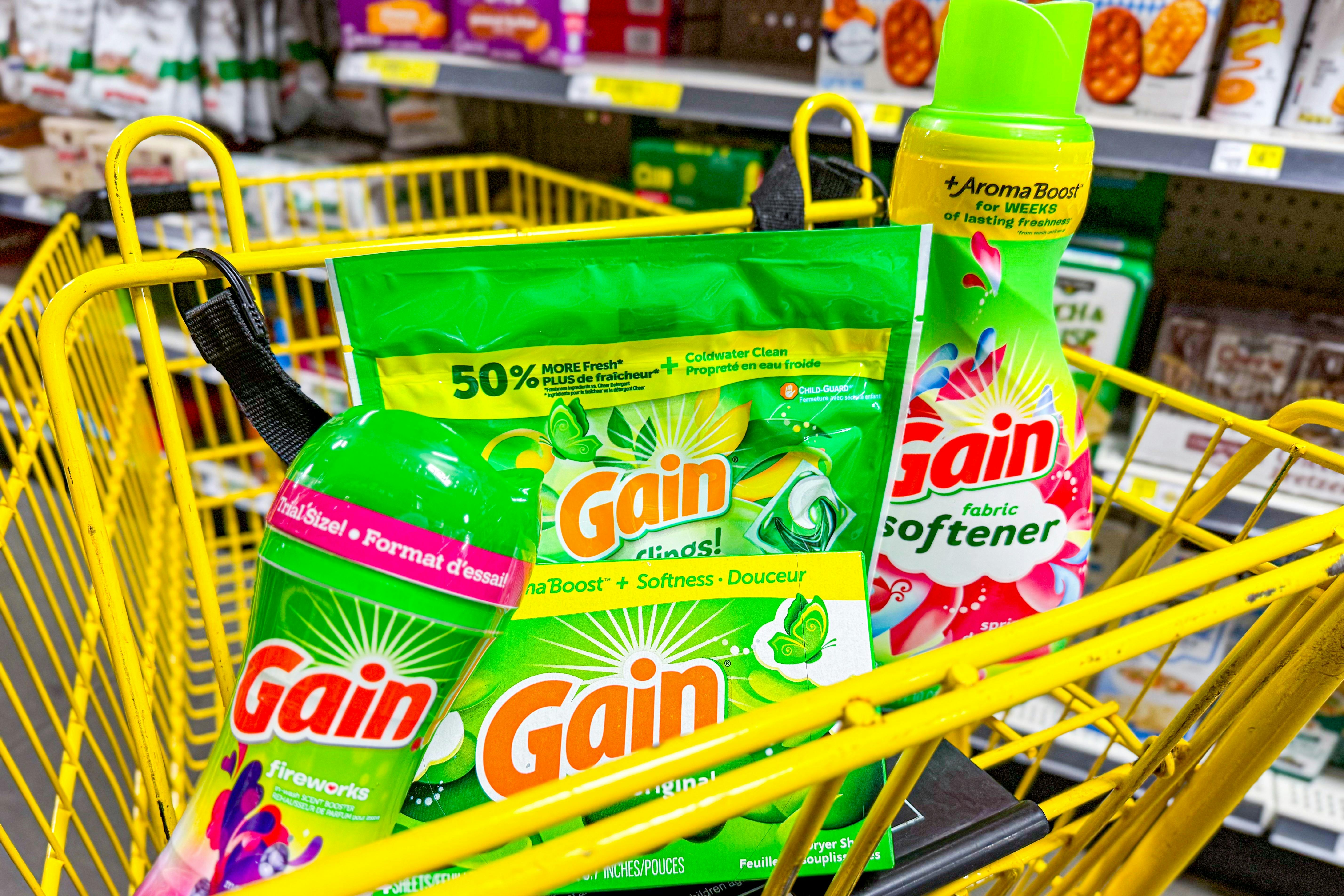 gain laundry products in shopping cart