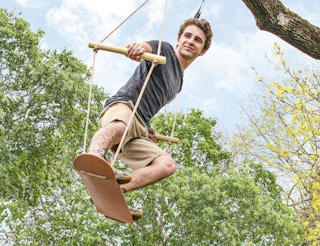 wooden skateboard swing