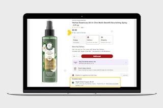 Saving money with a digital coupon on Herbal Essences shampoo at Target.