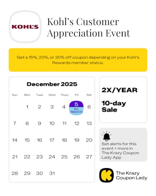 Kohls customer appreciation event 2025