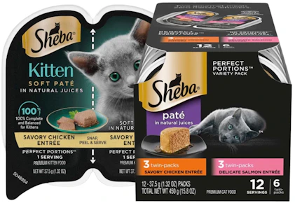 8 Sheba Cat and Kitten Food Products