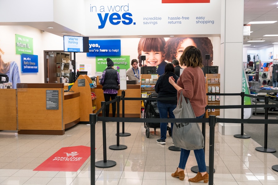 Customer in line at Kohl's customer service.