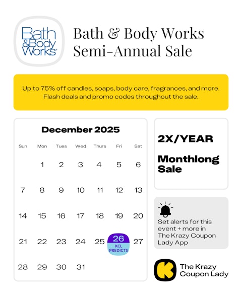 Bath & Body Works Semi-Annual sale 2025 dates