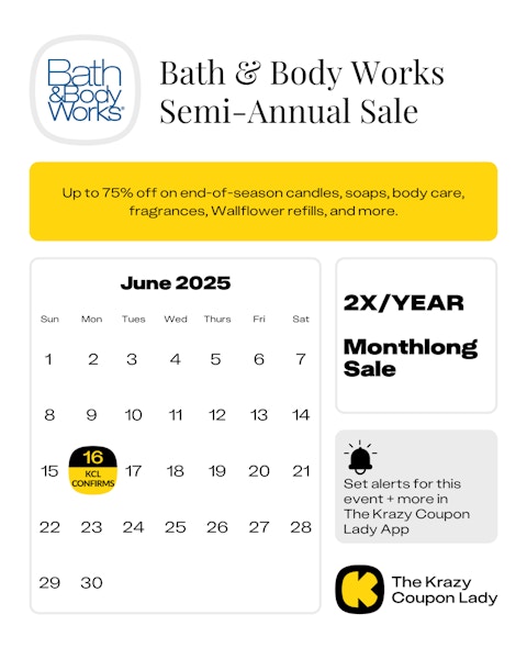 Bath & Body Works Semi-Annual sale 2025 dates