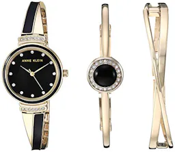 Women's Crystal Watch and Bangle Set