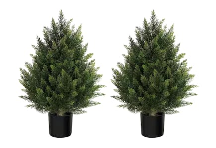 Artificial Cedar Tree Set
