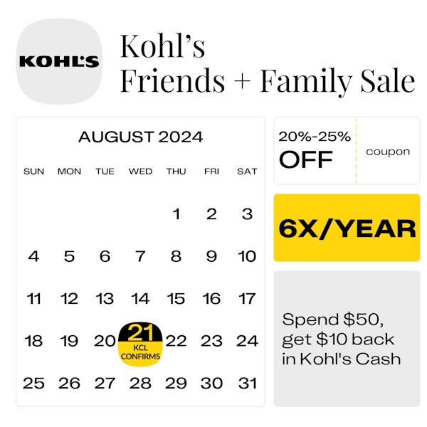 Kohl's Friends & Family Sale Aug. 2024 Hack It to Save Big The Krazy
