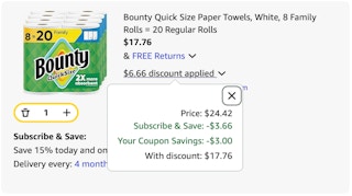 Bounty Amazon receipt