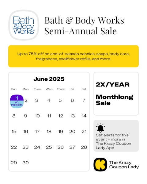 Bath & Body Works Semi-Annual sale dates