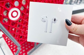 hand holding apple airpods at target
